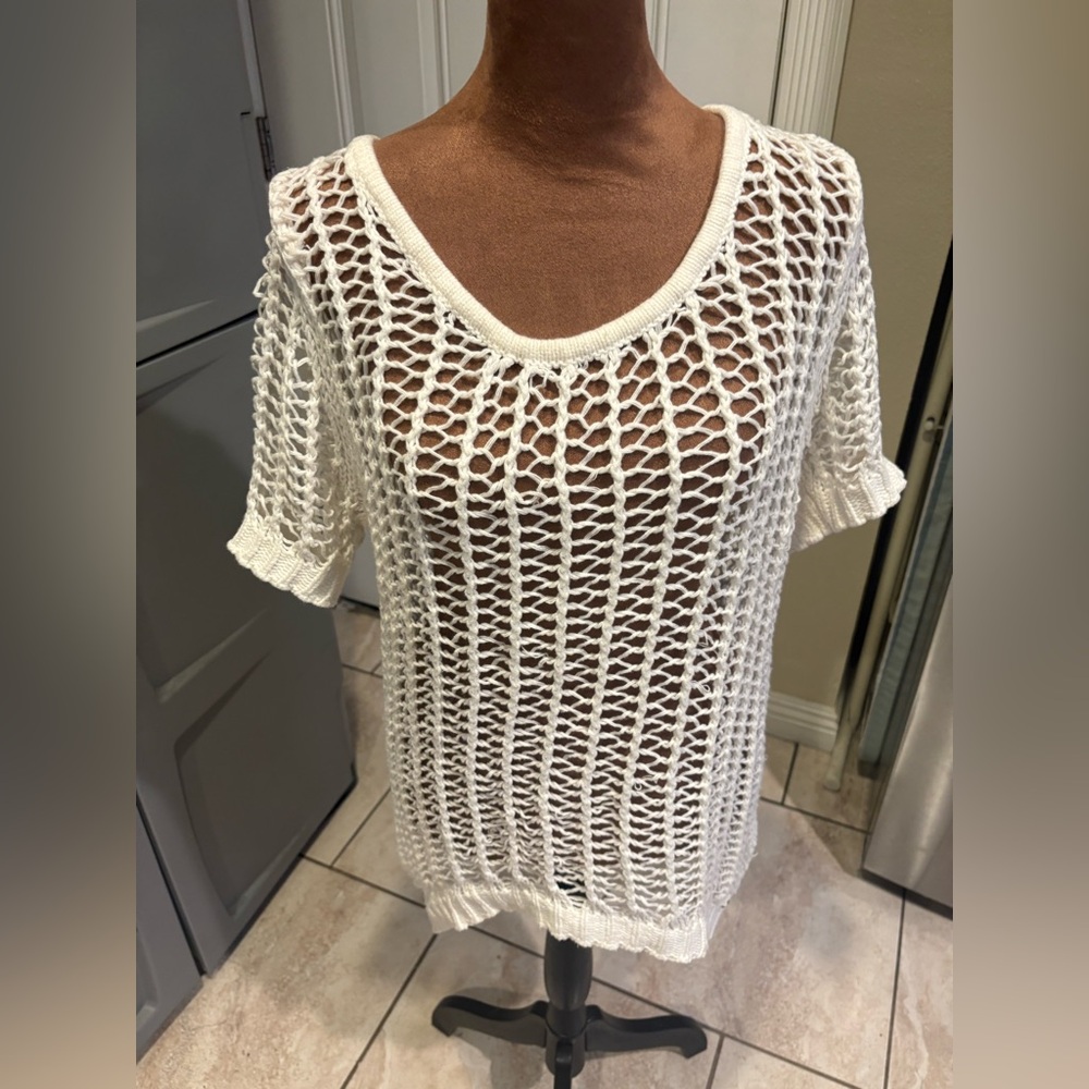 Roxy Cream crochet blouse